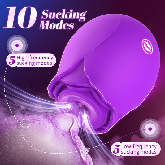 Lolitree Vibrator for Woman - 2 in 1 Adult Sex Toys Clitoral Stimulator Tongue Sucking G Spot Vibrators Sex Toy for Women with 10 Modes, Clitoris Nipple Licker for Sex Toys4women Vibratorters(Purple