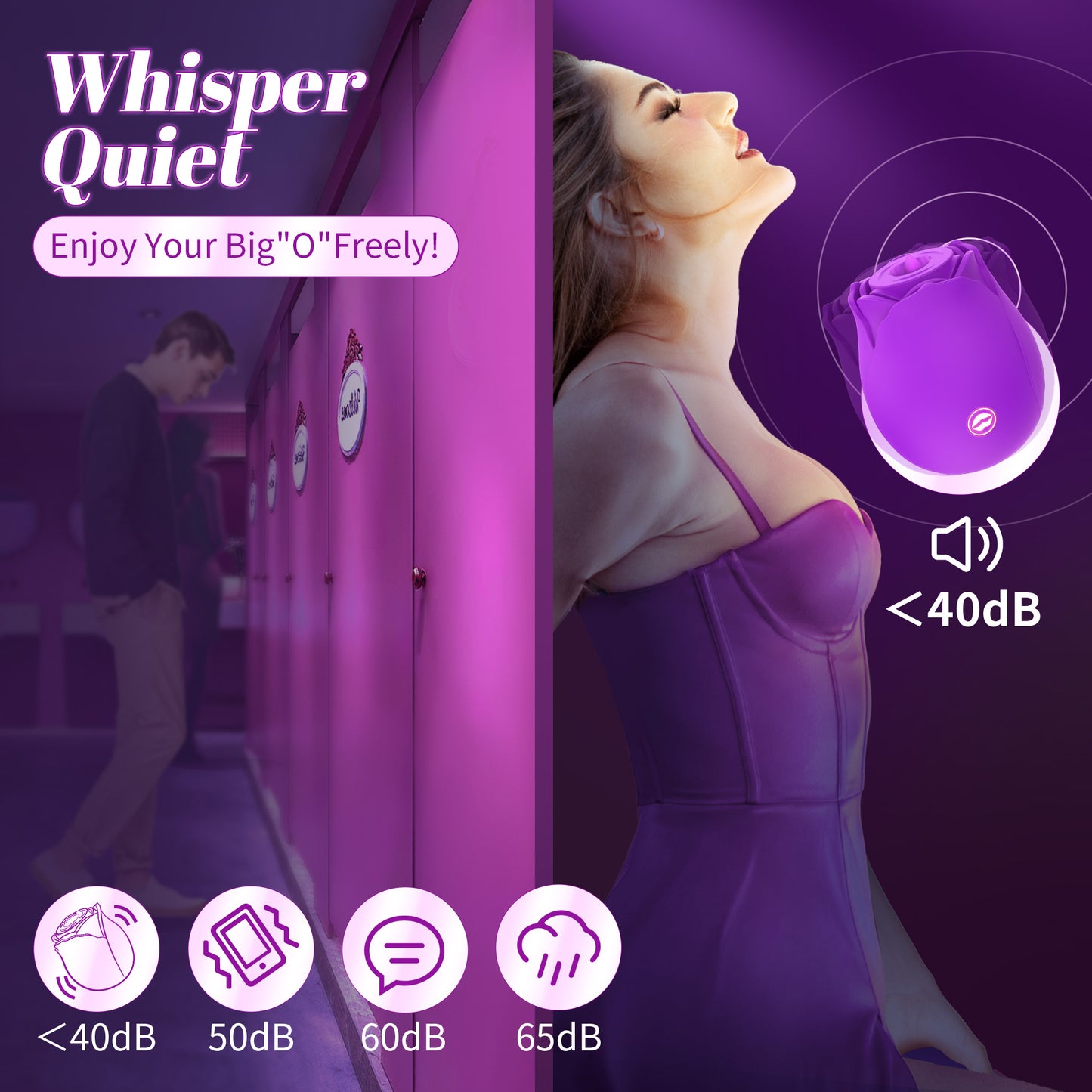 Lolitree Vibrator for Woman - 2 in 1 Adult Sex Toys Clitoral Stimulator Tongue Sucking G Spot Vibrators Sex Toy for Women with 10 Modes, Clitoris Nipple Licker for Sex Toys4women Vibratorters(Purple