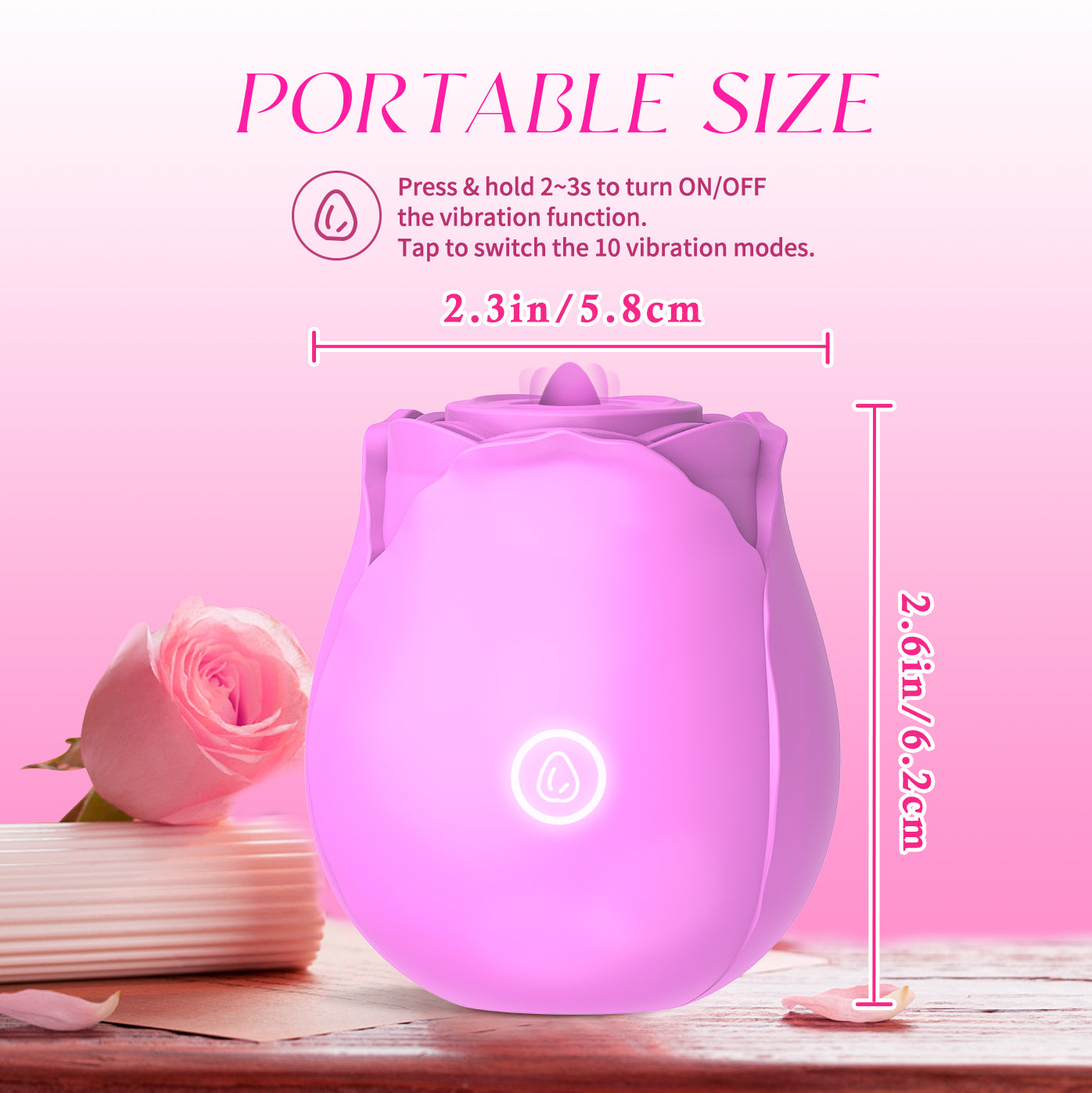 Lolitree G-spot Vibrators,Sex Toys with 10 Modes Suction Vibrator-Clitoral Nipple Stimulator Sex Toy, Adult Sex Toys & Games Silicon Tongue Sex Toys Set Pink